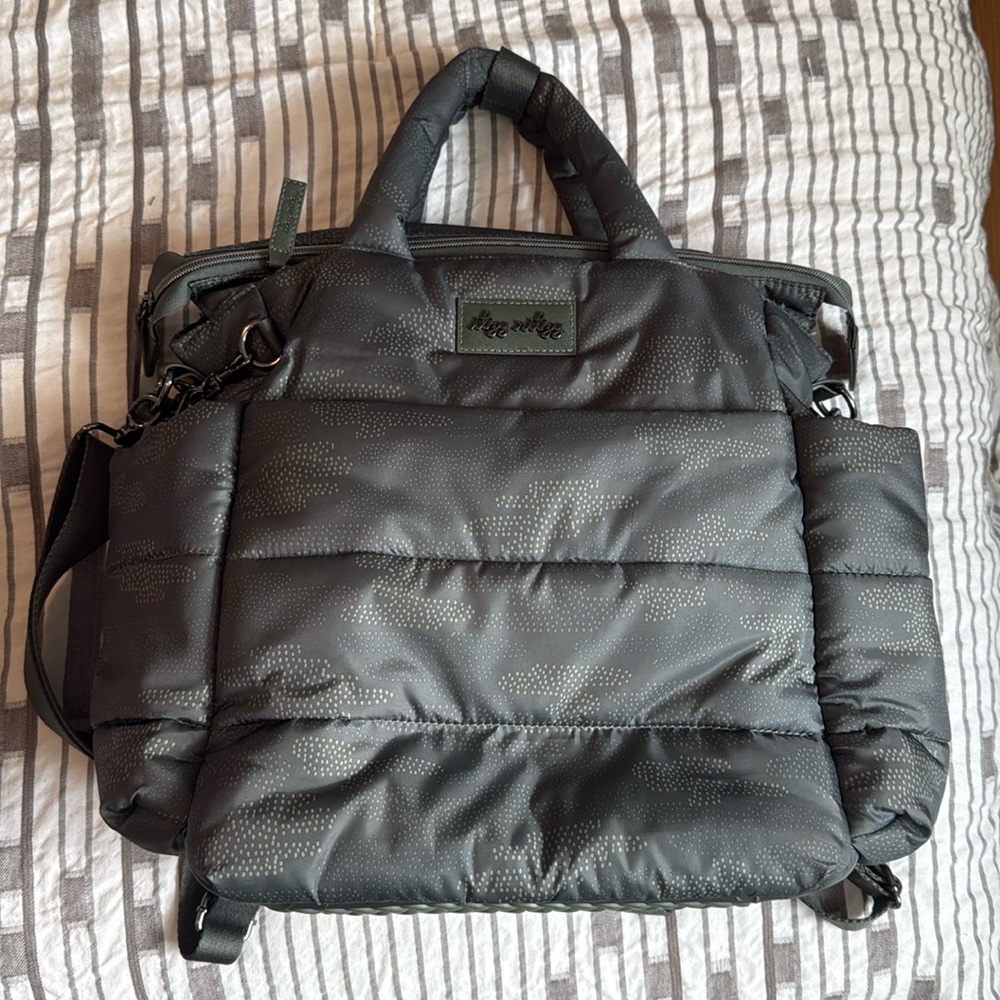 ITZY RITZY dream convertible diaper bag in cloud camo